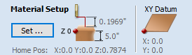 Material Setup group of the Toolpaths Form